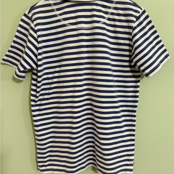 Mini Boden boys youth 9-10 Striped Polo Shirt blue and white cotton - Picture 3 of 6